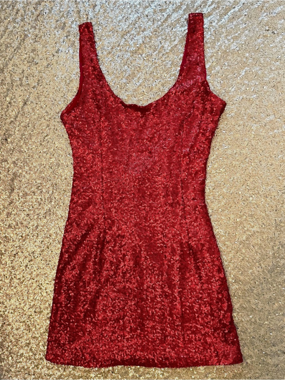 Tobi Red Sequin Got Your Back Bodycon Dress - Small
